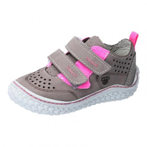 RICOSTA - nízké kožené perforované sportovní boty CHAPP Graphit/Neon Pink
