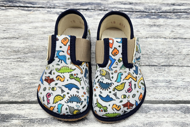PEGRES - Barefoot přezůvky DINOSAURUS