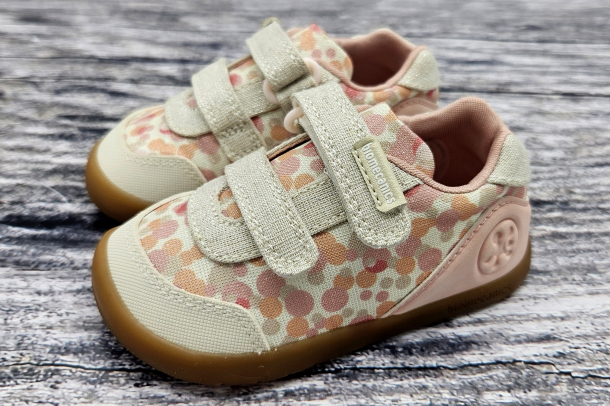 BIOMECANICS - barefootové tenisky ZAPATO LUREX BEIGE (béžové/růžové)