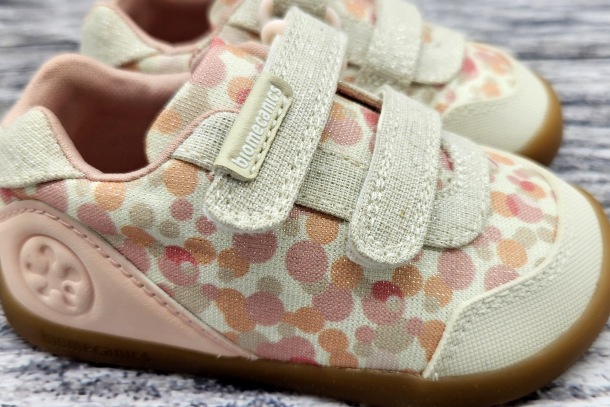 BIOMECANICS - barefootové tenisky ZAPATO LUREX BEIGE (béžové/růžové)