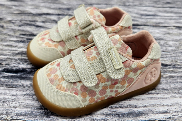 BIOMECANICS - barefootové tenisky ZAPATO LUREX BEIGE (béžové/růžové)