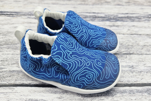 BOBUX - XPLORER, Textilní Scamp ORGANIC SNORKEL BLUE TOPOGRAPHIC