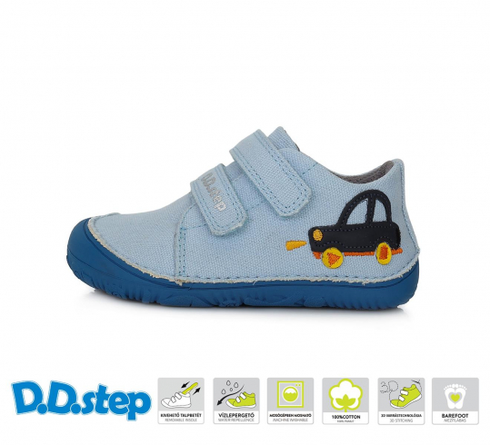 DD STEP - plátěné boty/ tenisky 073, SKY BLUE