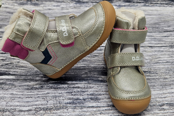 DD STEP - zimní boty W063-52804DM CHAMPAGNE (dívčí)