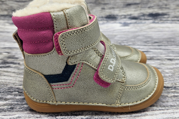 DD STEP - zimní boty W063-52804DM CHAMPAGNE (dívčí)