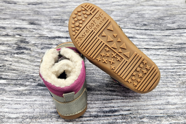 DD STEP - zimní boty W063-52804DM CHAMPAGNE (dívčí)