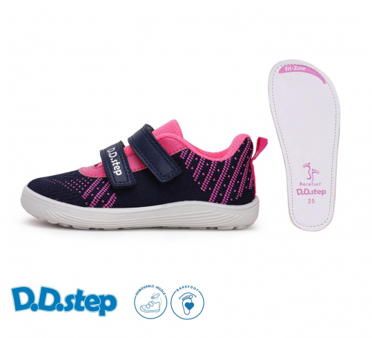 DD STEP - barefoot tenisky 093, BLUE/PINK