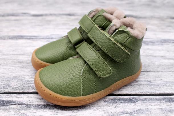 FRODDO - zimní barefoot boty, OLIVE