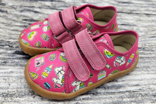 FRODDO Barefoot - textilní boty, tenisky, plátěnky FUXIA+
