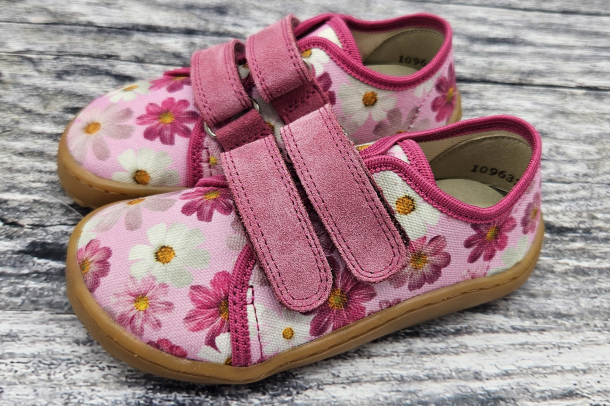 FRODDO Barefoot - textilní boty, tenisky, plátěnky FUXIA/PINK