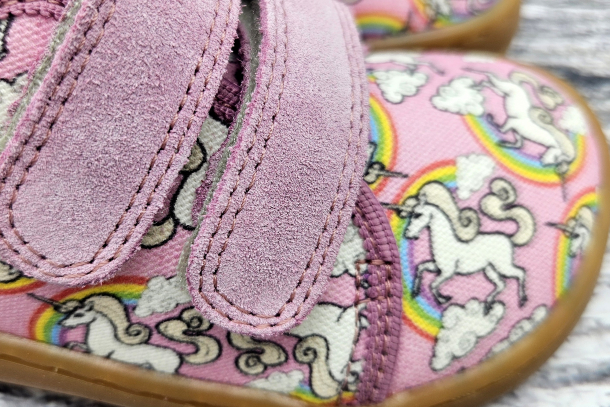 FRODDO Barefoot - textilní boty, tenisky, plátěnky WHITE/PINK