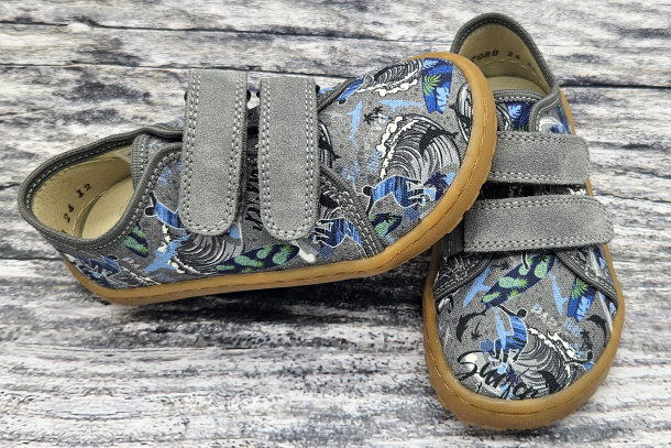 FRODDO Barefoot - textilní boty, tenisky, plátěnky GREY+