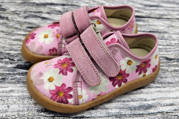 FRODDO Barefoot - textilní boty, tenisky, plátěnky FLOWERS