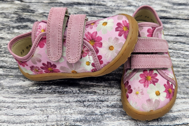 FRODDO Barefoot - textilní boty, tenisky, plátěnky FLOWERS