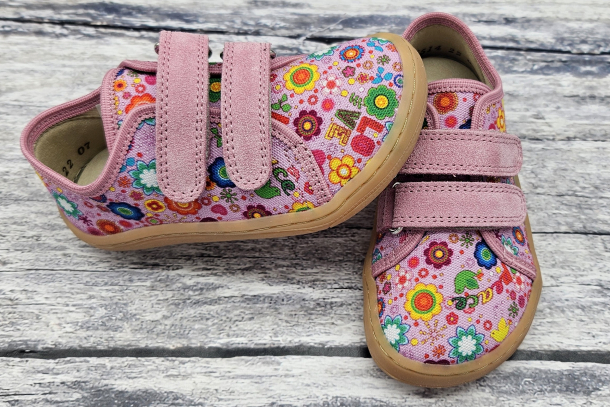 FRODDO Barefoot - textilní boty, tenisky, plátěnky PINK+