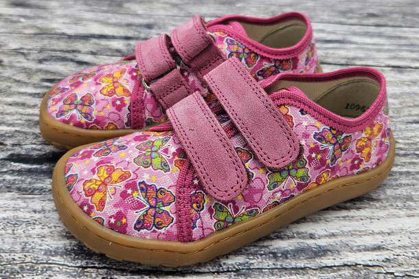 FRODDO Barefoot - textilní boty, tenisky, plátěnky FUXIA/PINK