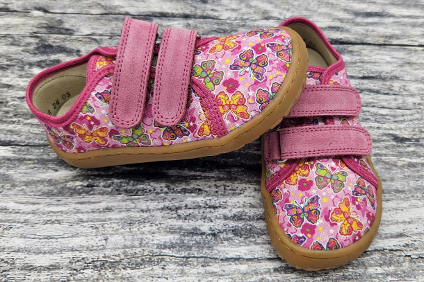 FRODDO Barefoot - textilní boty, tenisky, plátěnky FUXIA/PINK