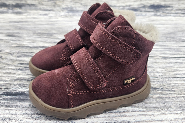 FRODDO - ZERU TEX barefoot ZIMNÍ boty s membránou BORDEAUX