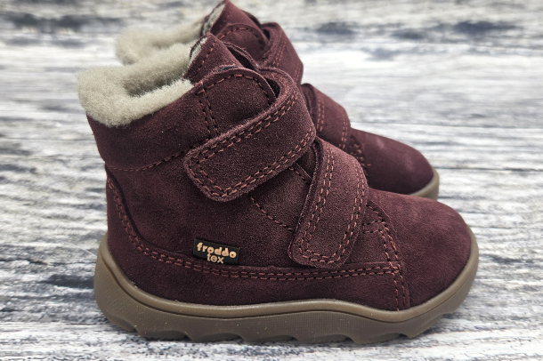 FRODDO - ZERU TEX barefoot ZIMNÍ boty s membránou BORDEAUX