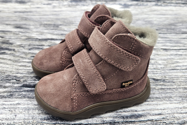 FRODDO - ZERU TEX barefoot ZIMNÍ boty s membránou DARK PINK