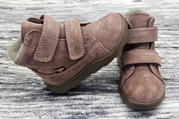 FRODDO - ZERU TEX barefoot ZIMNÍ boty s membránou DARK PINK