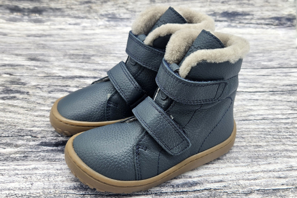 FRODDO - vyšší zimní barefoot boty DARK BLUE