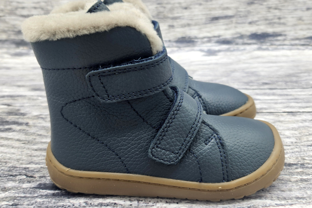 FRODDO - vyšší zimní barefoot boty DARK BLUE