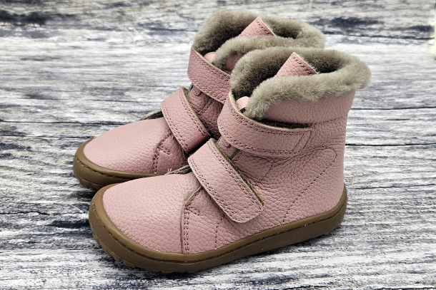 FRODDO - vyšší zimní barefoot boty PINK