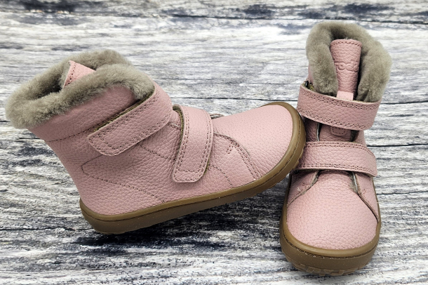 FRODDO - vyšší zimní barefoot boty PINK