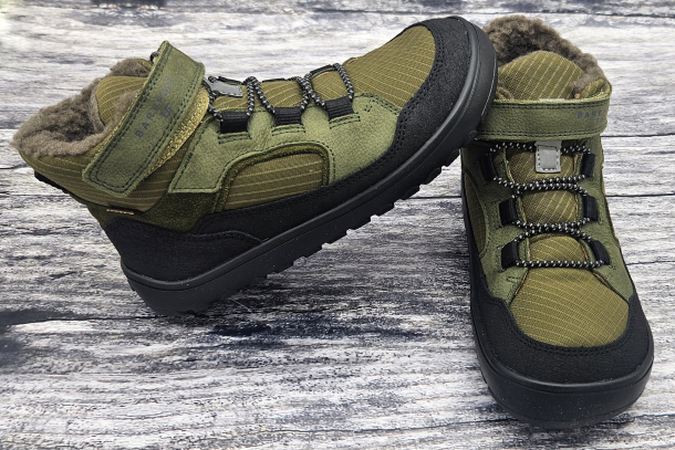 FRODDO - barefoot UP PATH TEX zimní boty s membránou OLIVE