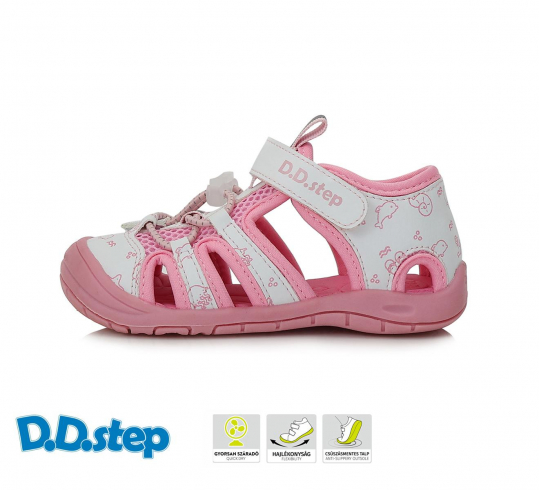 DD STEP - letní boty, sportovní sandály G065, PINK