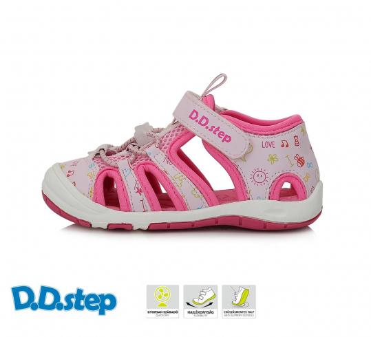 DD STEP - letní boty, sportovní sandály G065, DARK PINK