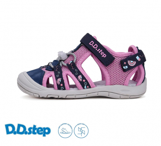 DD STEP - letní boty, sportovní sandály G065, MAUVE