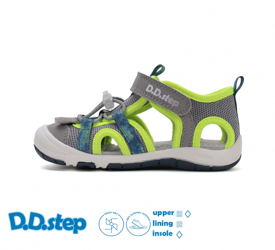 DD STEP - letní boty, sportovní sandály G065, DOVE GREY