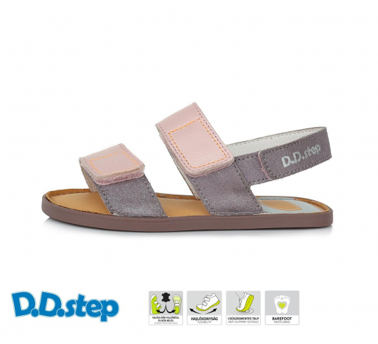 DD STEP - páskové kožené sandálky, LEVANDER