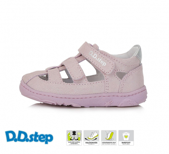 DD STEP - letní barefoot boty, sandály 077 PINK