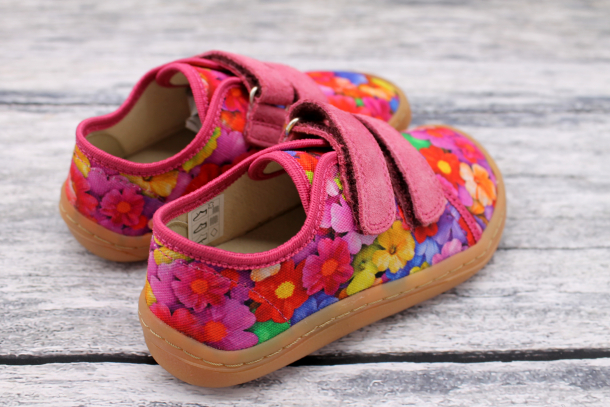 FRODDO Barefoot - textilní boty, tenisky, plátěnky FLOWERS