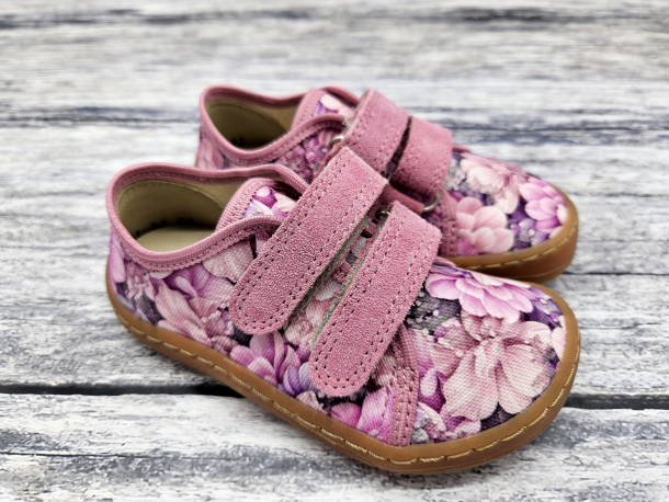 FRODDO Barefoot - textilní boty, tenisky, plátěnky FLOWERS