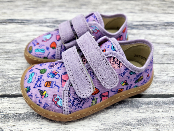 FRODDO Barefoot - textilní boty, tenisky, plátěnky LILAC