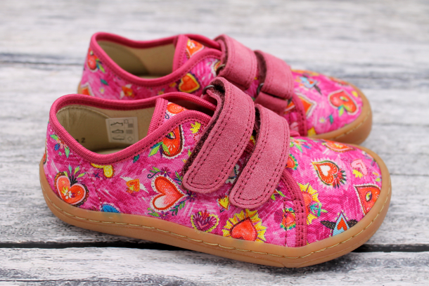 FRODDO Barefoot - textilní boty, tenisky, plátěnky FUXIA