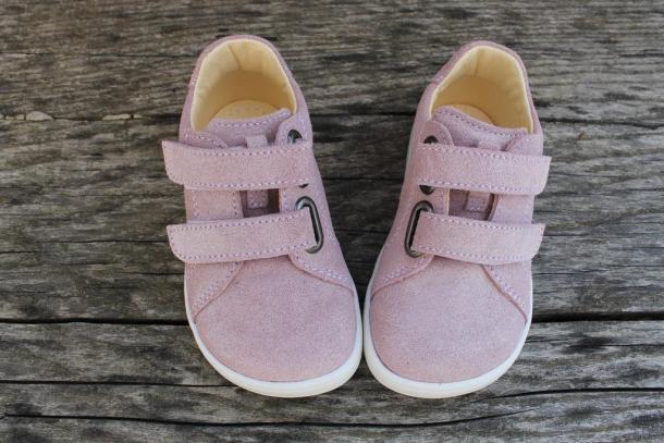 BABY BARE - celoroční kožené boty Febo Spring, Sparkle Pink