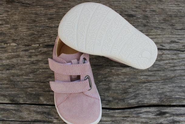 BABY BARE - celoroční kožené boty Febo Spring, Sparkle Pink