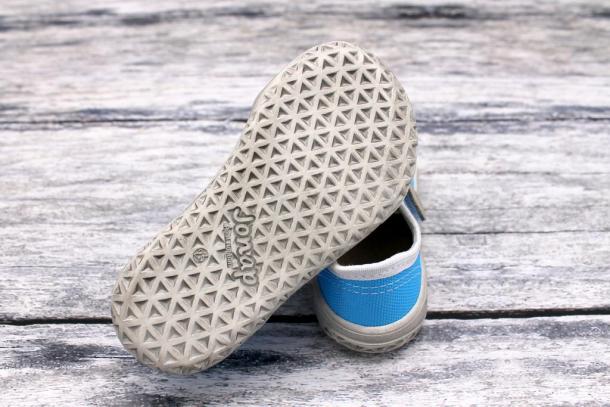 JONAP - barefoot obuv B15 AIRY SLIM plátěnky, ŠEDÁ/ MODRÁ