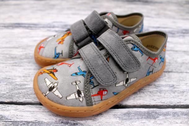 FRODDO Barefoot - textilní boty, tenisky, plátěnky GREY