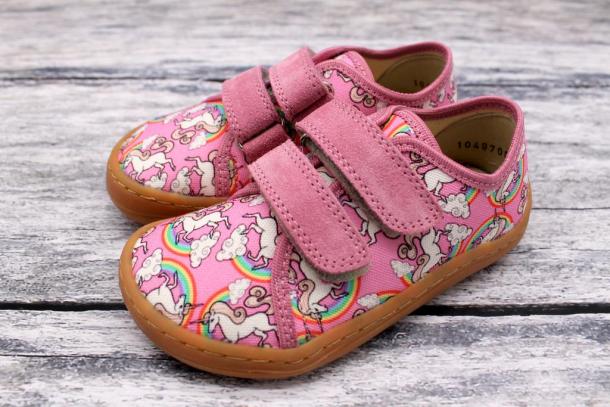 FRODDO Barefoot - textilní boty, tenisky, plátěnky, PINK