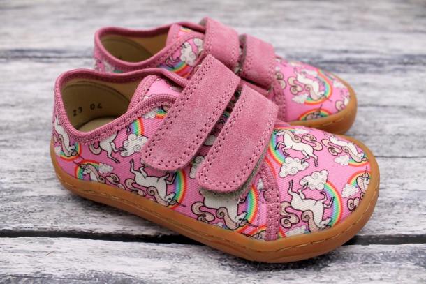 FRODDO Barefoot - textilní boty, tenisky, plátěnky, PINK