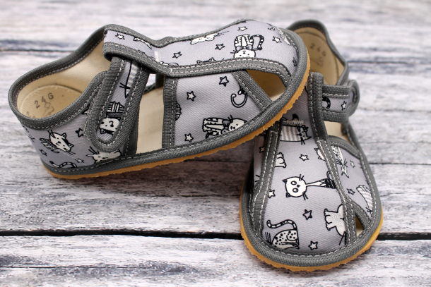 BABY BARE - Shoe Slippers, přezůvky, GREY CAT