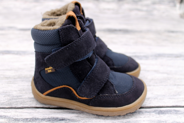 FRODDO - vyšší barefoot zimní boty s membránou 2022, BLUE+