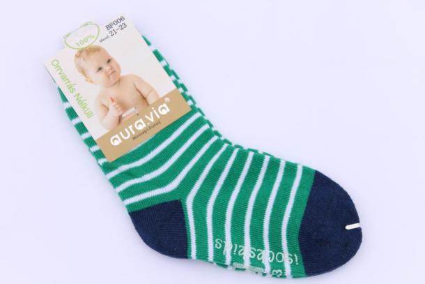 Kojenecké chlapecké ponožky AURA-VIA - zelené s proužky