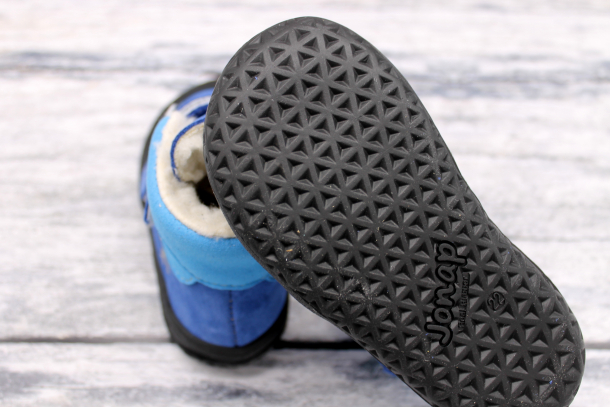 JONAP - kožené zimní boty s membránou JERRY SVĚTLE MODRÁ VLOČKA